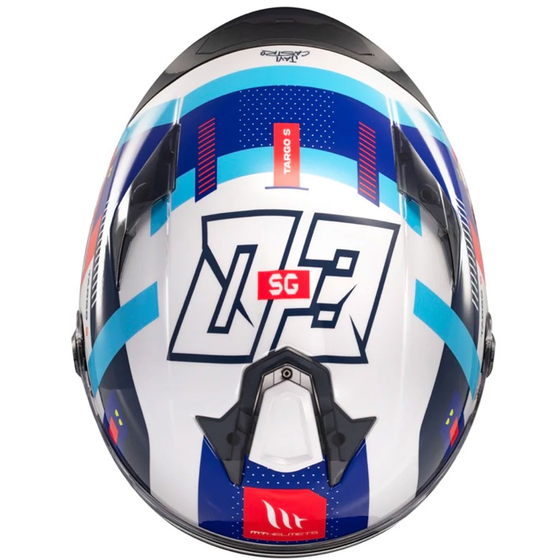 Kask motocyklowy integralny MT Targo S SERGIO GARCIA niebiesko-czerwono-biały
