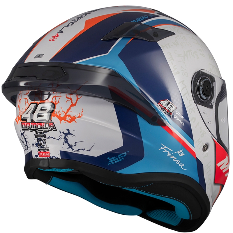 Kask motocyklowy integralny MT Targo S Ortola niebiesko-biały