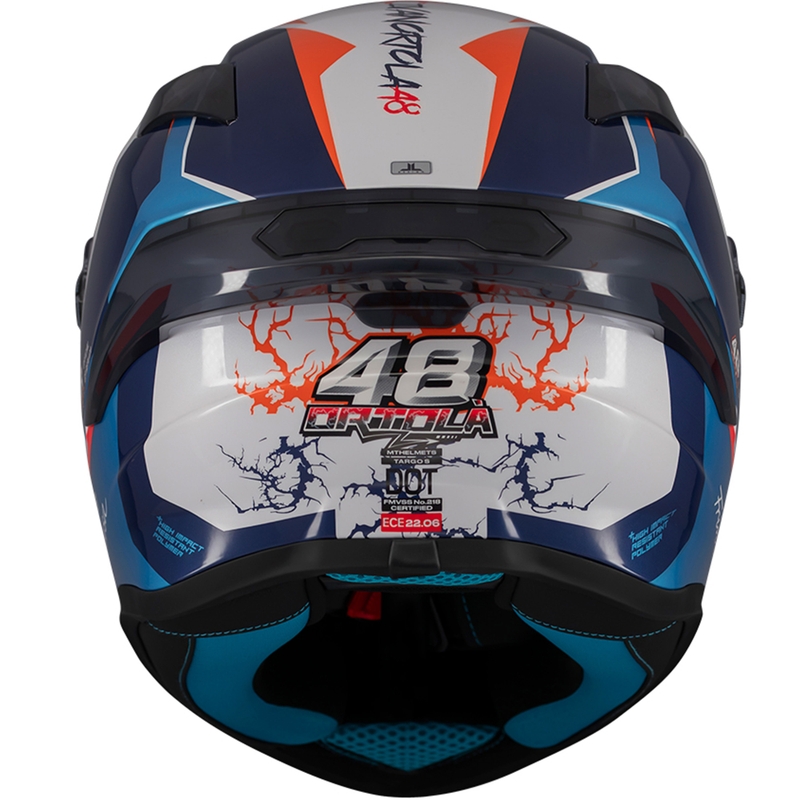 Kask motocyklowy integralny MT Targo S Ortola niebiesko-biały