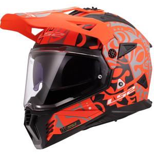 Kask motocyklowy enduro LS2 MX702 Pioneer II Rangi pomarańczowy