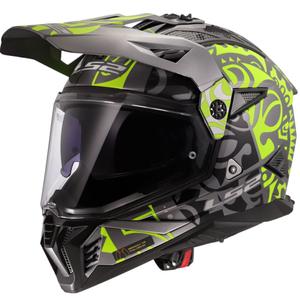 Kask motocyklowy enduro LS2 MX702 Pioneer II Rangi fluo żółty