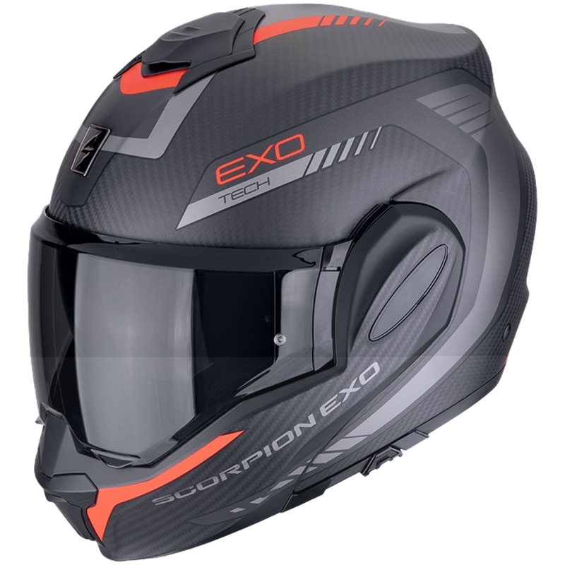Kask motocyklowy składany Scorpion EXO-TECH EVO CARBON COSY matowy czarno-czerwony