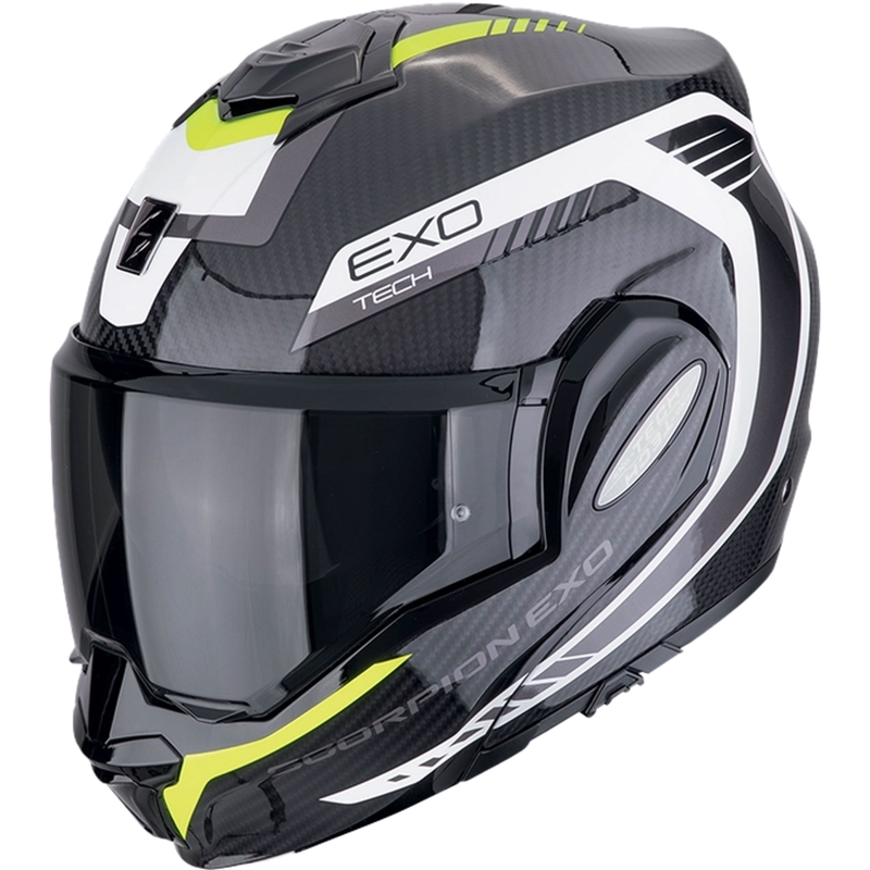 Kask motocyklowy typu flip-up Scorpion EXO-TECH EVO CARBON COSY czarno-fluo-żółty