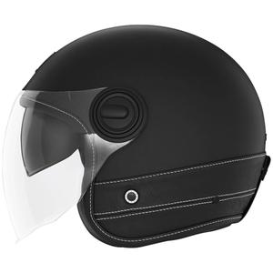 Kask motocyklowy otwarty NOX PREMIUM Heritage, czarny, skórzany