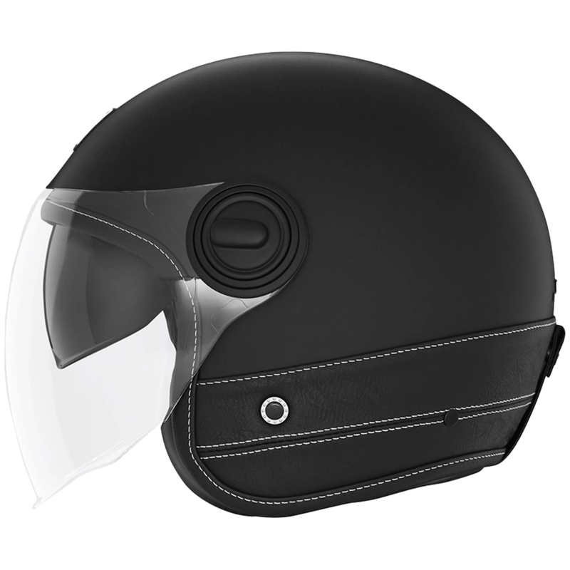 Kask motocyklowy otwarty NOX PREMIUM Heritage czarna skóra
