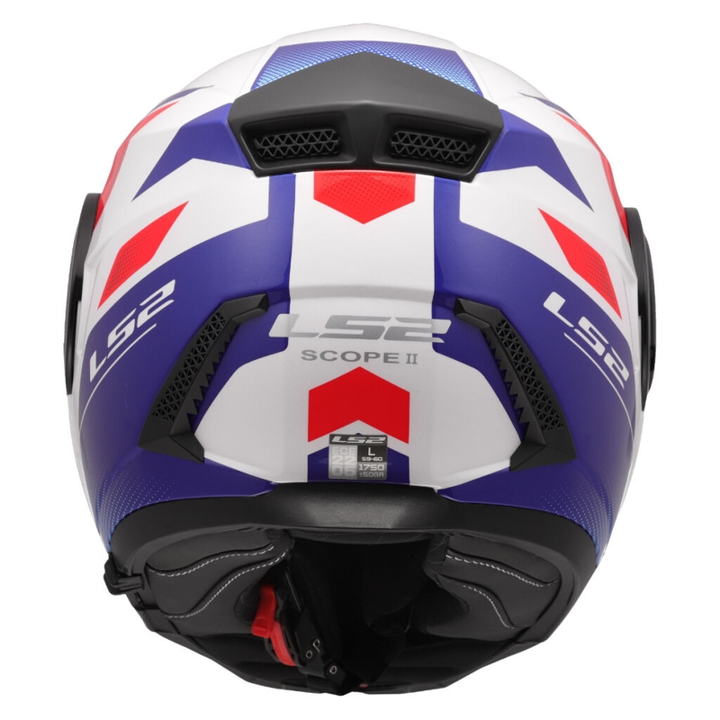 Kask motocyklowy typu flip-up LS2 FF902 Scope II Duria biało-niebiesko-czerwony