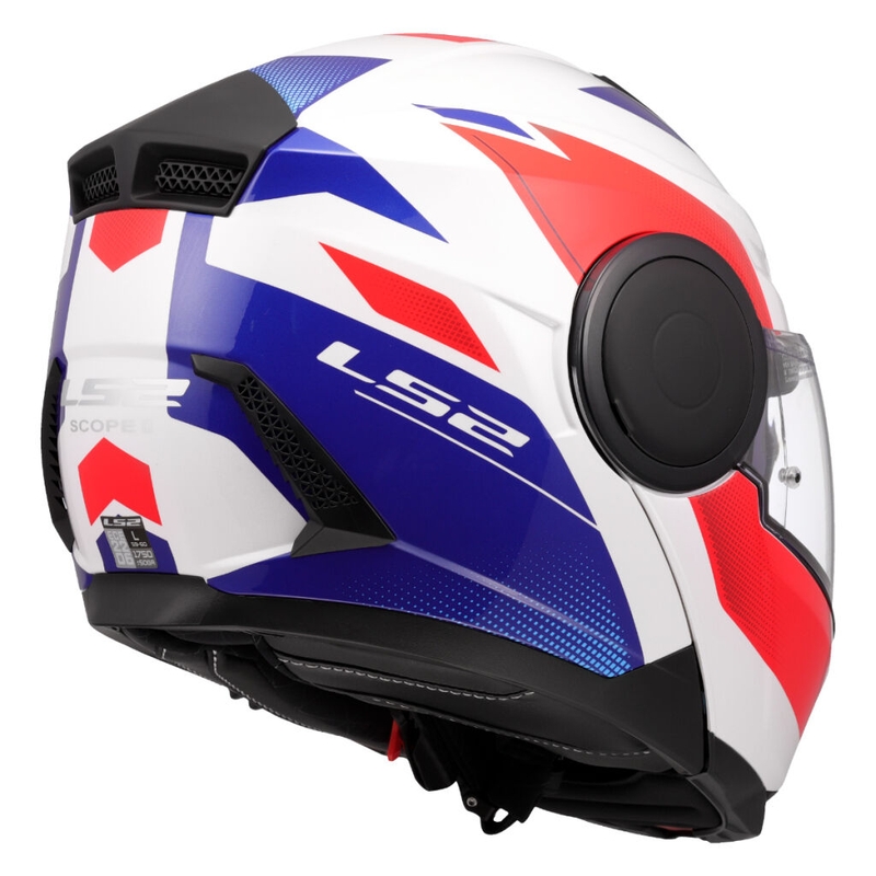 Kask motocyklowy typu flip-up LS2 FF902 Scope II Duria biało-niebiesko-czerwony