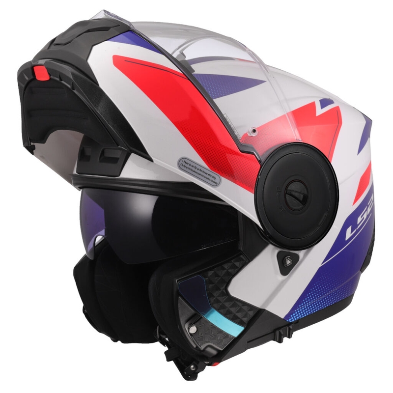 Kask motocyklowy typu flip-up LS2 FF902 Scope II Duria biało-niebiesko-czerwony