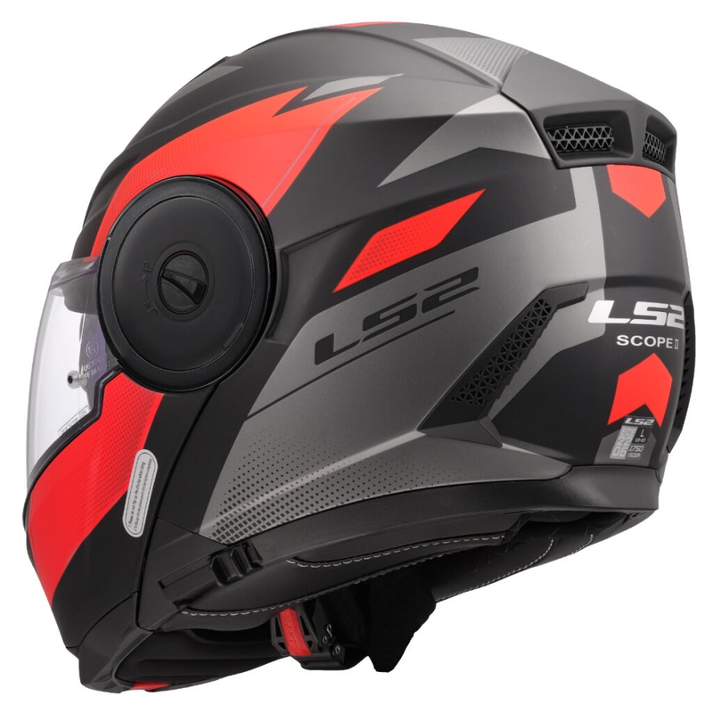 Kask motocyklowy typu flip-up LS2 FF902 Scope II Duria czarno-czerwony
