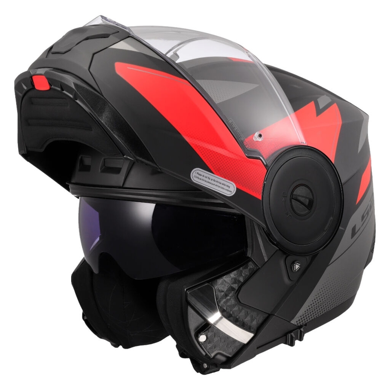 Kask motocyklowy typu flip-up LS2 FF902 Scope II Duria czarno-czerwony