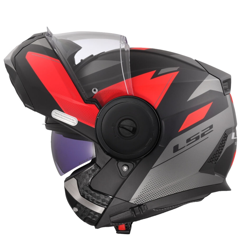 Kask motocyklowy typu flip-up LS2 FF902 Scope II Duria czarno-czerwony