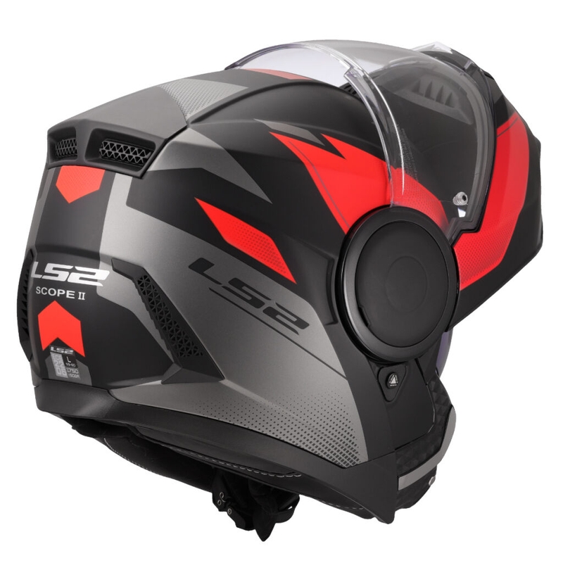 Kask motocyklowy typu flip-up LS2 FF902 Scope II Duria czarno-czerwony