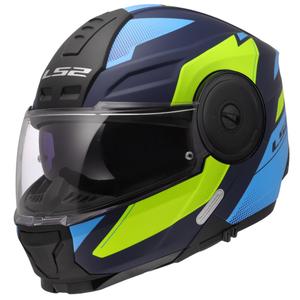 Kask motocyklowy typu flip-up LS2 FF902 Scope II Duria niebiesko-fluo żółty