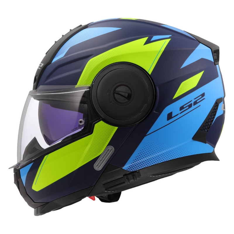 Kask motocyklowy typu flip-up LS2 FF902 Scope II Duria niebiesko-fluo żółty