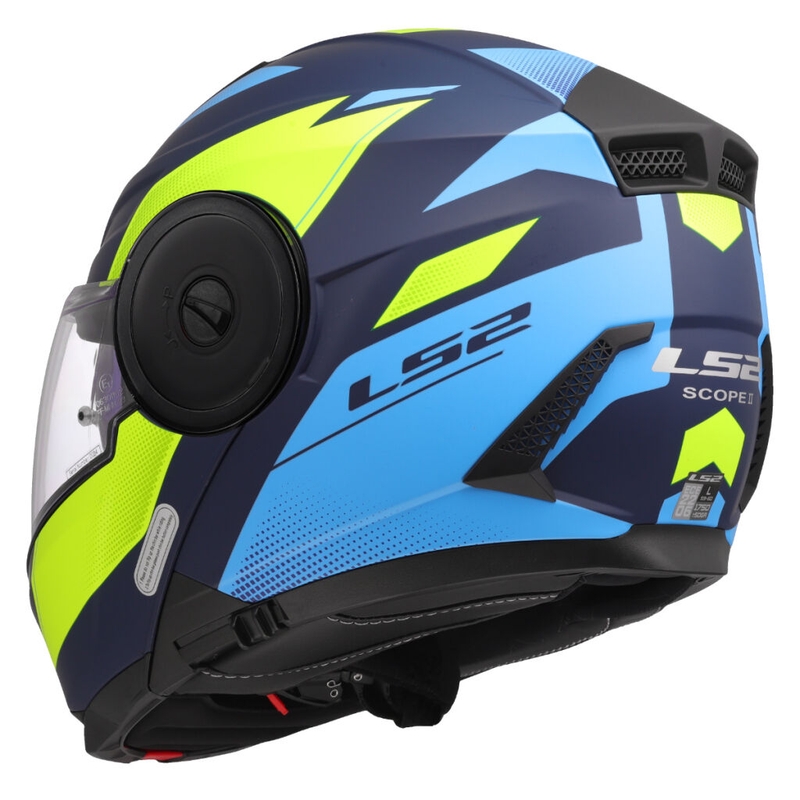 Kask motocyklowy typu flip-up LS2 FF902 Scope II Duria niebiesko-fluo żółty