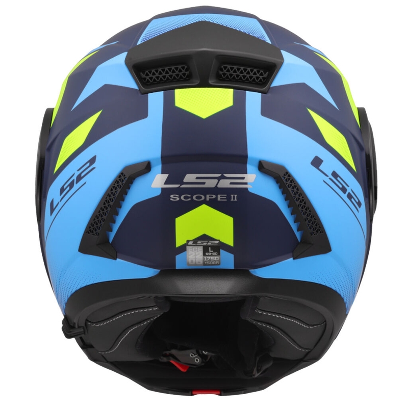 Kask motocyklowy typu flip-up LS2 FF902 Scope II Duria niebiesko-fluo żółty