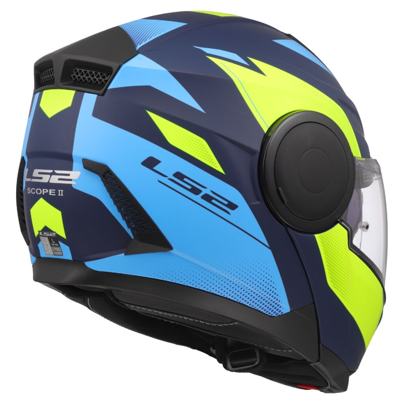 Kask motocyklowy typu flip-up LS2 FF902 Scope II Duria niebiesko-fluo żółty