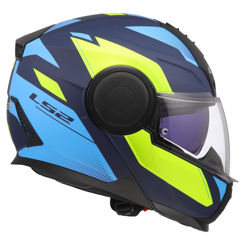 Kask motocyklowy typu flip-up LS2 FF902 Scope II Duria niebiesko-fluo żółty
