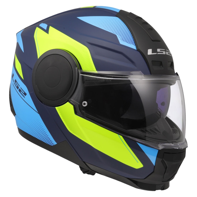 Kask motocyklowy typu flip-up LS2 FF902 Scope II Duria niebiesko-fluo żółty