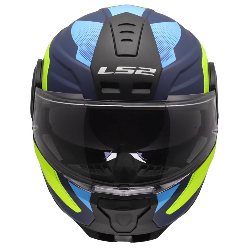 Kask motocyklowy typu flip-up LS2 FF902 Scope II Duria niebiesko-fluo żółty