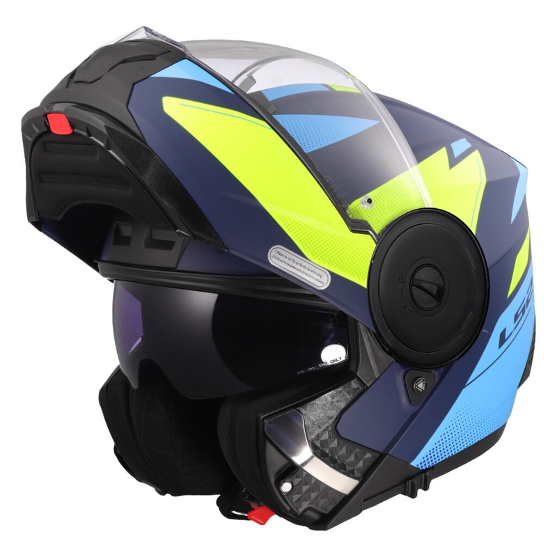 Kask motocyklowy typu flip-up LS2 FF902 Scope II Duria niebiesko-fluo żółty