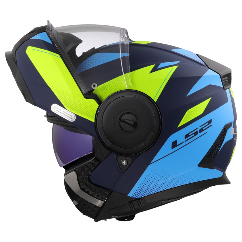 Kask motocyklowy typu flip-up LS2 FF902 Scope II Duria niebiesko-fluo żółty