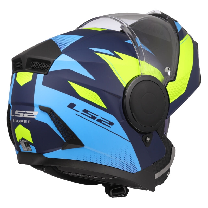 Kask motocyklowy typu flip-up LS2 FF902 Scope II Duria niebiesko-fluo żółty