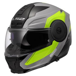 Kask motocyklowy typu flip-up LS2 FF902 Scope II Duria szaro-fluo żółty