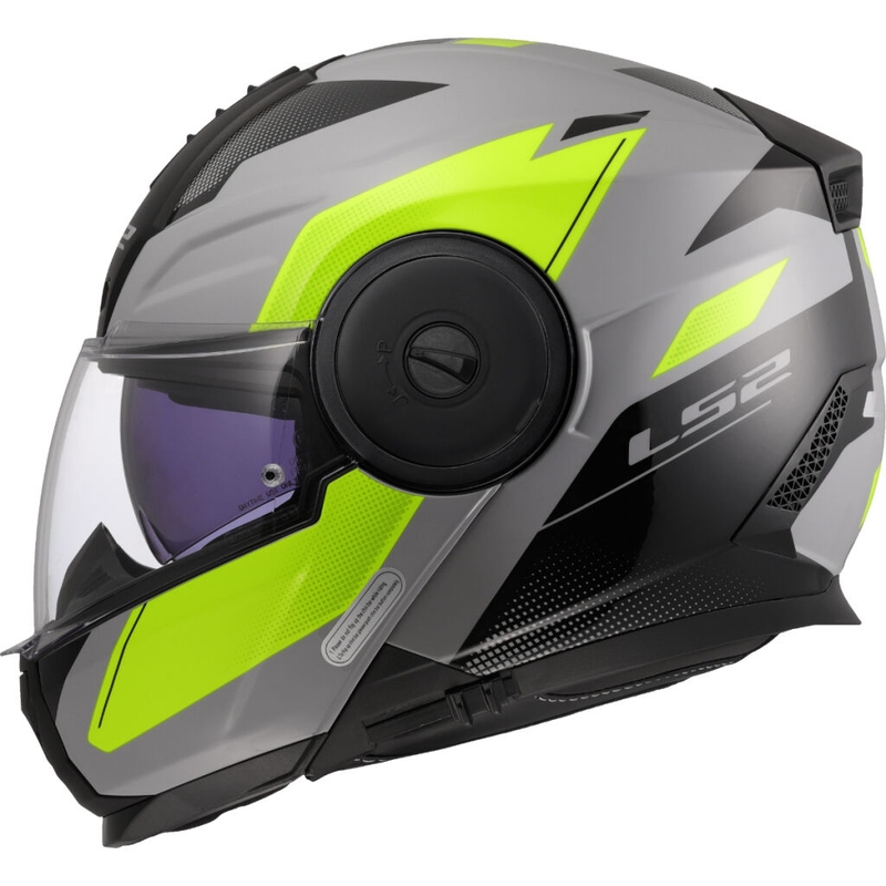 Kask motocyklowy typu flip-up LS2 FF902 Scope II Duria szaro-fluo żółty