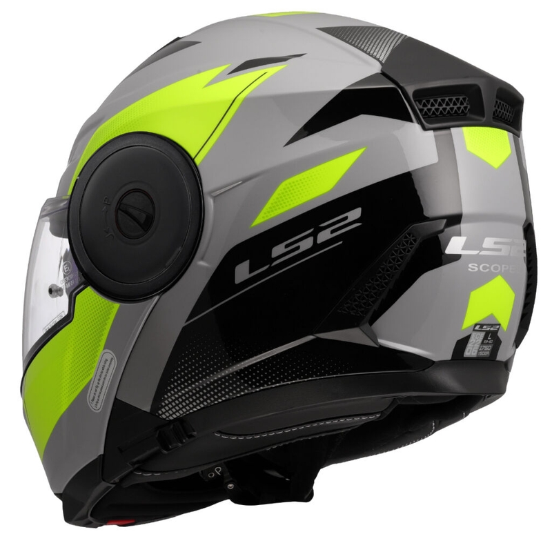 Kask motocyklowy typu flip-up LS2 FF902 Scope II Duria szaro-fluo żółty
