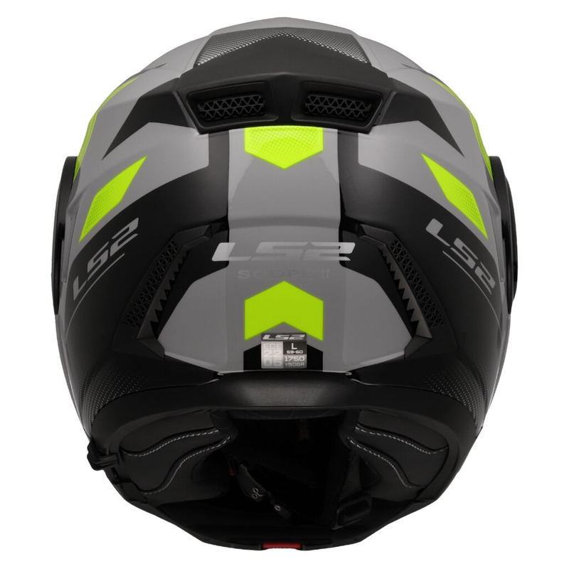Kask motocyklowy typu flip-up LS2 FF902 Scope II Duria szaro-fluo żółty