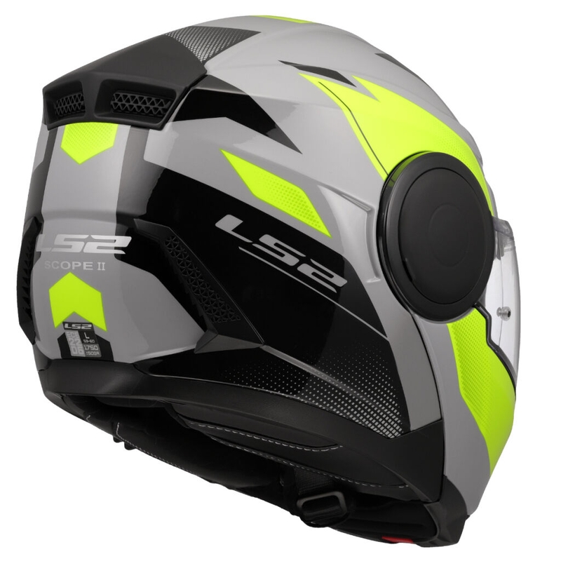 Kask motocyklowy typu flip-up LS2 FF902 Scope II Duria szaro-fluo żółty