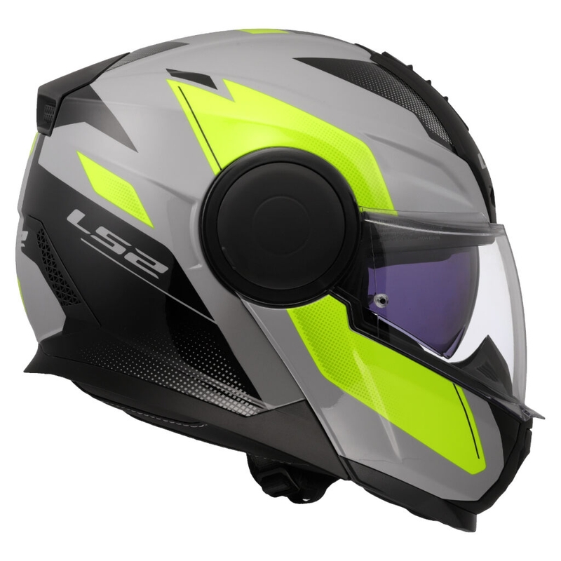 Kask motocyklowy typu flip-up LS2 FF902 Scope II Duria szaro-fluo żółty