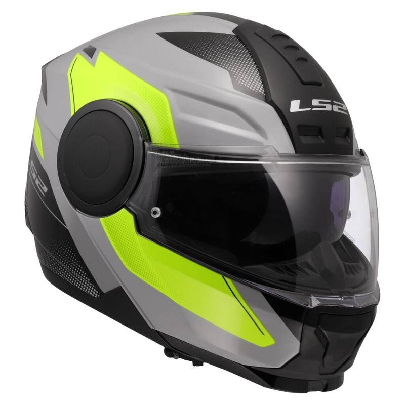 Kask motocyklowy typu flip-up LS2 FF902 Scope II Duria szaro-fluo żółty