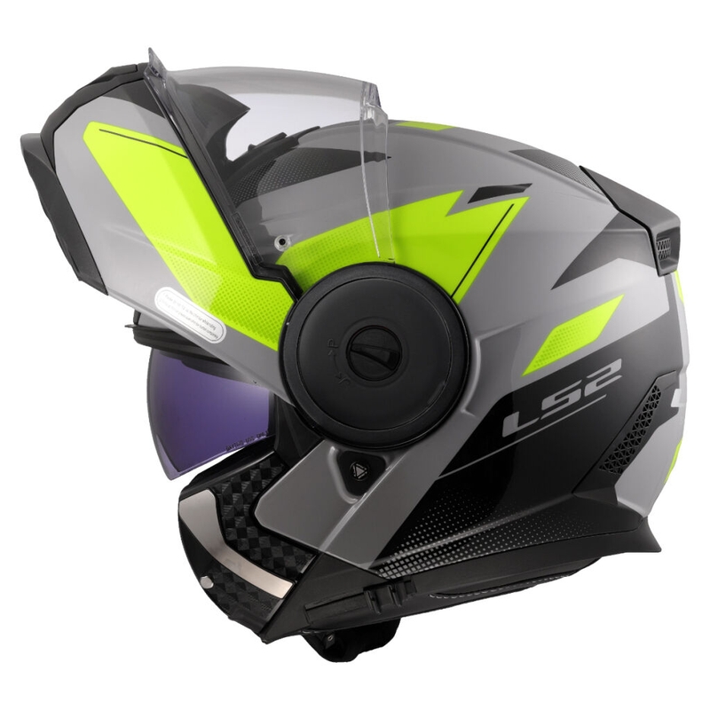 Kask motocyklowy typu flip-up LS2 FF902 Scope II Duria szaro-fluo żółty