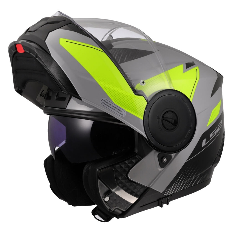 Kask motocyklowy typu flip-up LS2 FF902 Scope II Duria szaro-fluo żółty