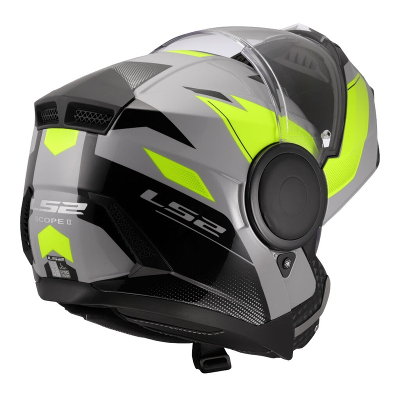 Kask motocyklowy typu flip-up LS2 FF902 Scope II Duria szaro-fluo żółty
