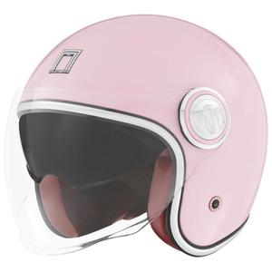 Kask motocyklowy otwarty NOX PREMIUM Heritage w kolorze pastelowego różu