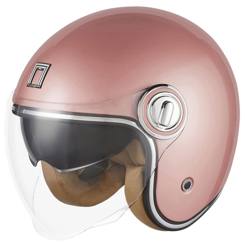 Kask motocyklowy otwarty NOX PREMIUM Heritage w kolorze różowego złota