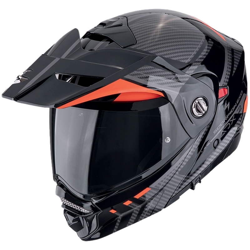 Kask motocyklowy typu flip-up Scorpion ADX-2 LEWIS czarno-czerwony