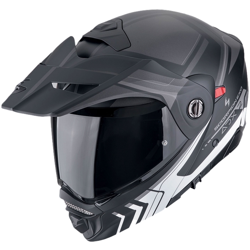 Kask motocyklowy typu flip-up Scorpion ADX-2 LEWIS matowo-czarno-srebrny