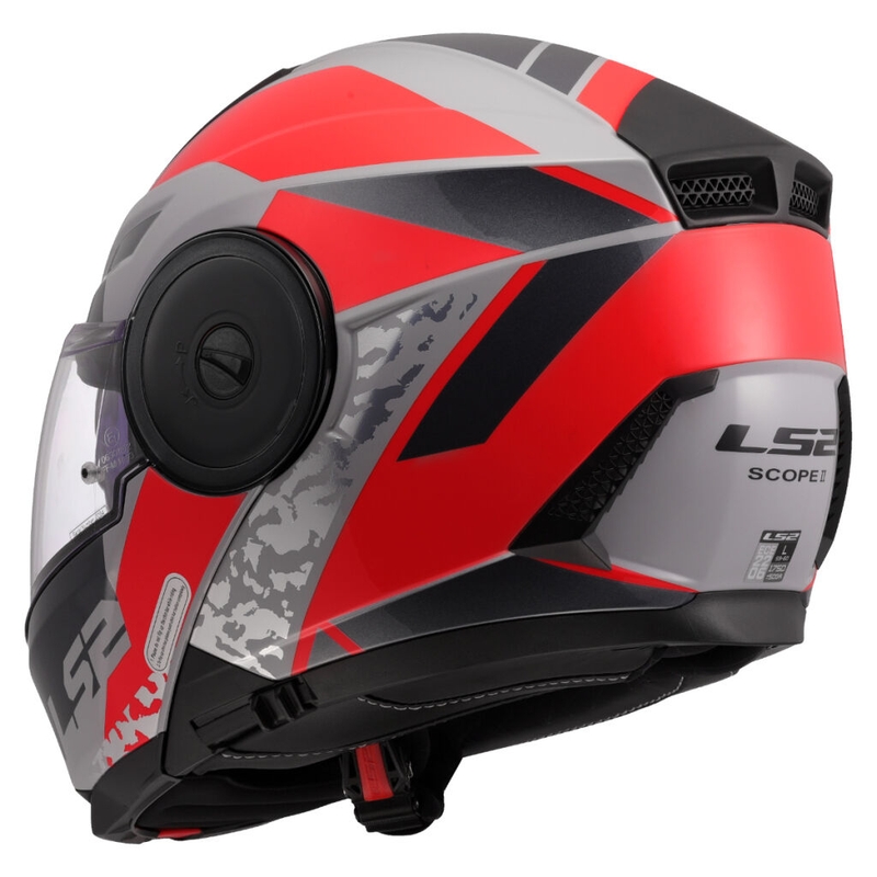 Kask motocyklowy typu flip-up LS2 FF902 Scope II Oxyd szaro-czerwony