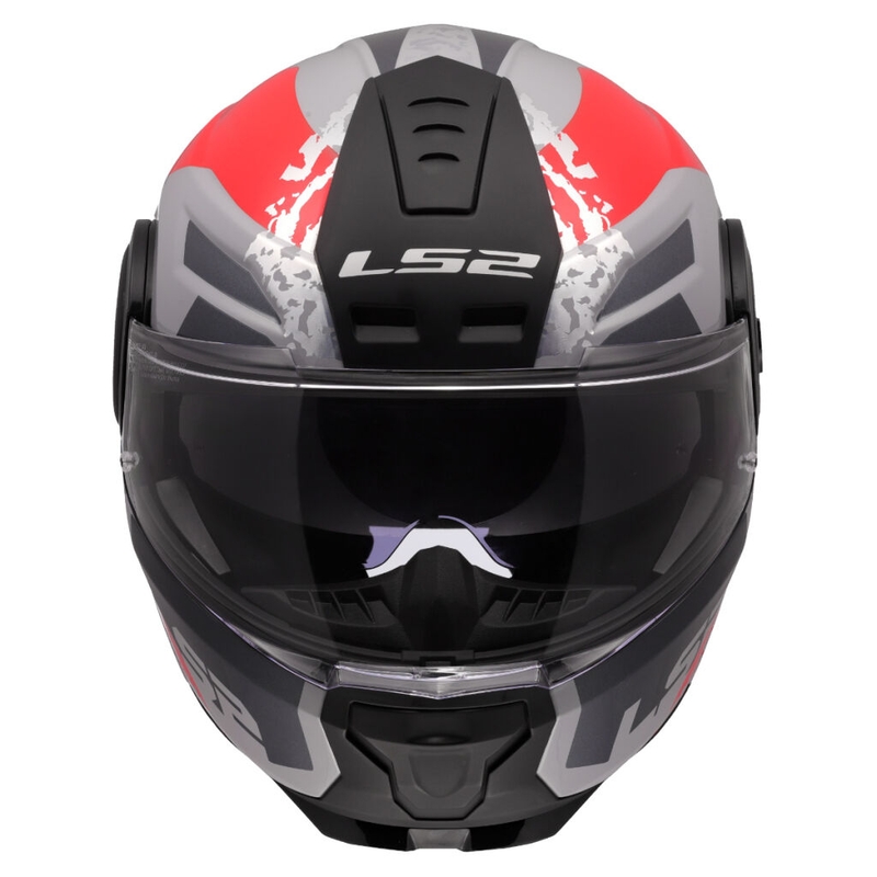 Kask motocyklowy typu flip-up LS2 FF902 Scope II Oxyd szaro-czerwony