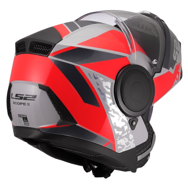 Kask motocyklowy typu flip-up LS2 FF902 Scope II Oxyd szaro-czerwony