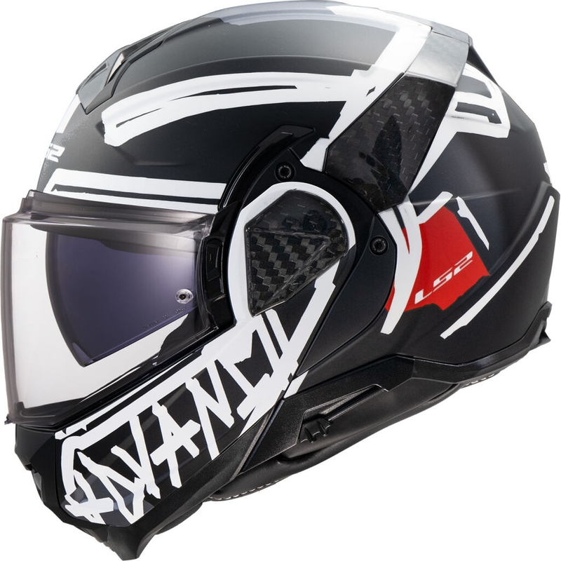 Kask motocyklowy typu flip-up LS2 FF910 Advant II Tape czarny