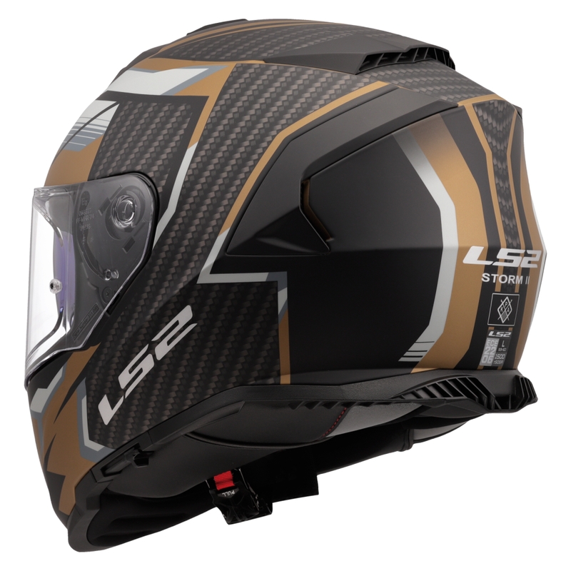 Kask motocyklowy integralny LS2 FF800 Storm II Tracker czarno-złoty