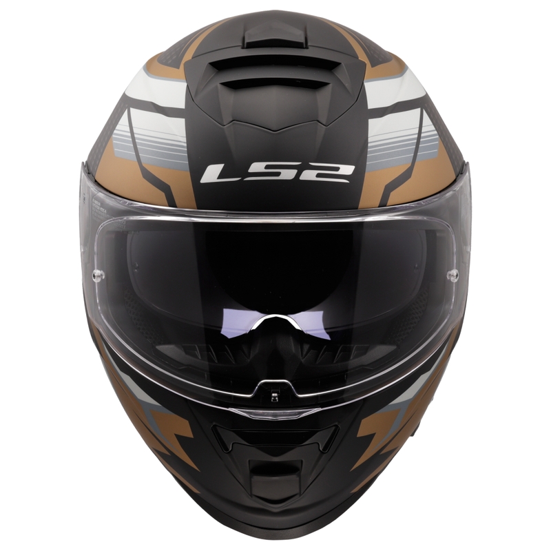Kask motocyklowy integralny LS2 FF800 Storm II Tracker czarno-złoty