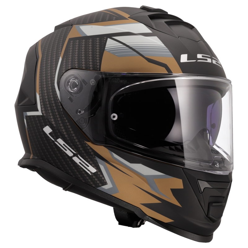 Kask motocyklowy integralny LS2 FF800 Storm II Tracker czarno-złoty