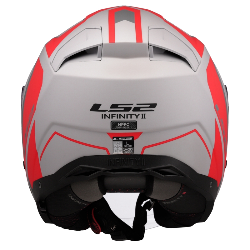 Kask motocyklowy otwarty LS2 OF603 Infinity II Focus szaro-czerwony