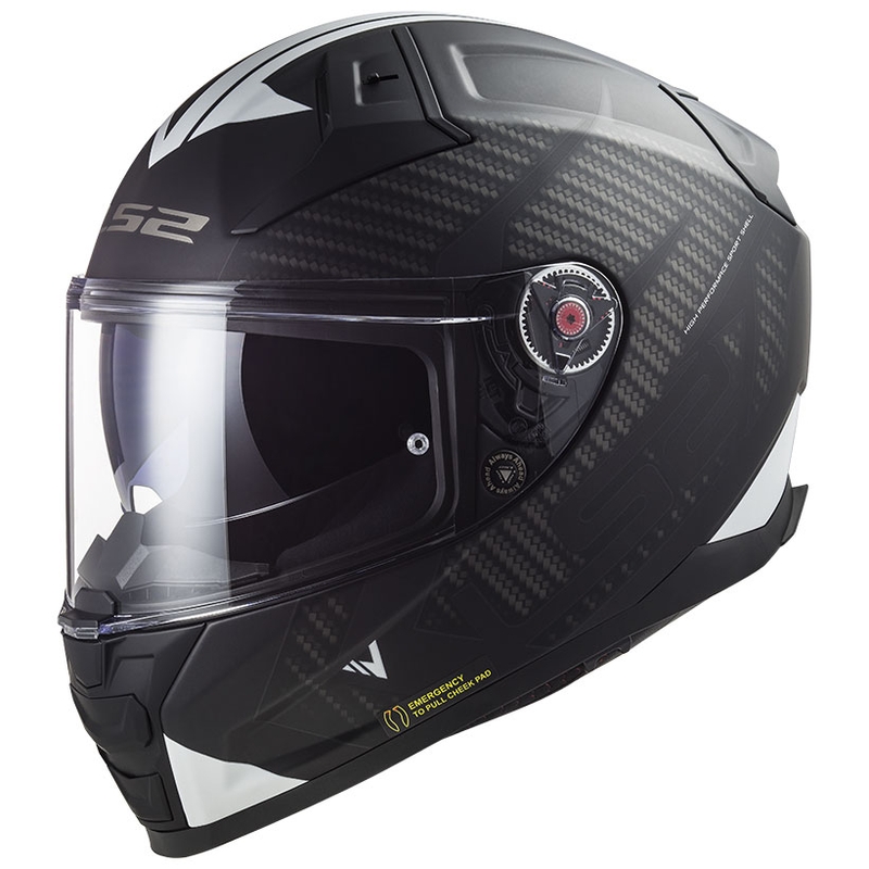 Kask motocyklowy integralny LS2 FF811 Vector II Splitter biało-czarny